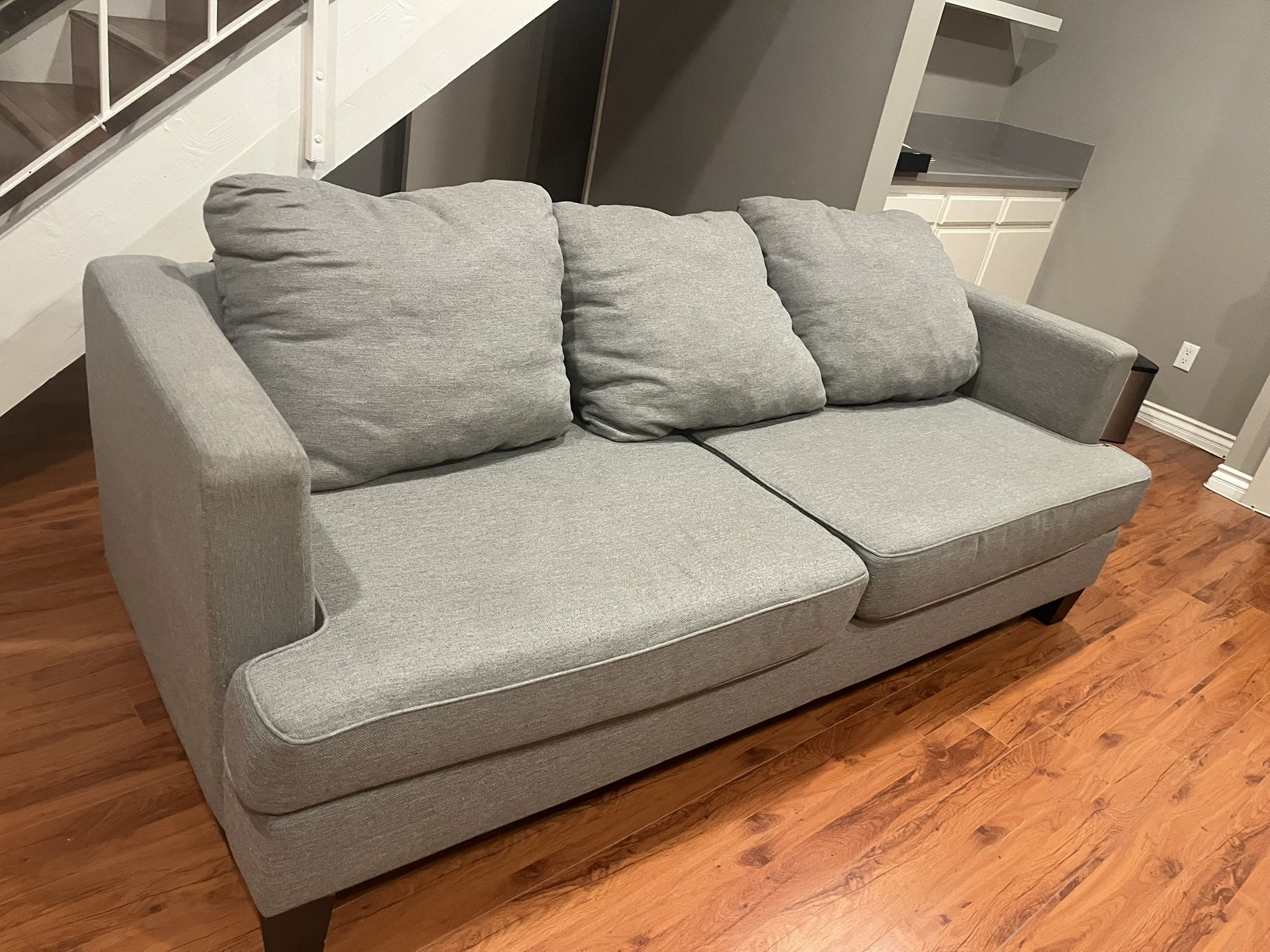 Gray Wide Seat Sofa Couch