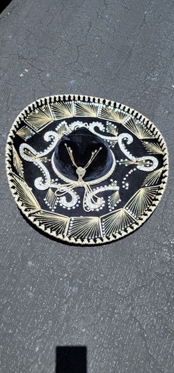 Mexican Sombrero Pigalle Hat Mariachi Black/White & Brown/White  23" Mexico