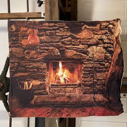 Stone Fireplace Backdrop