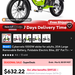 Cybervelo folding E bike