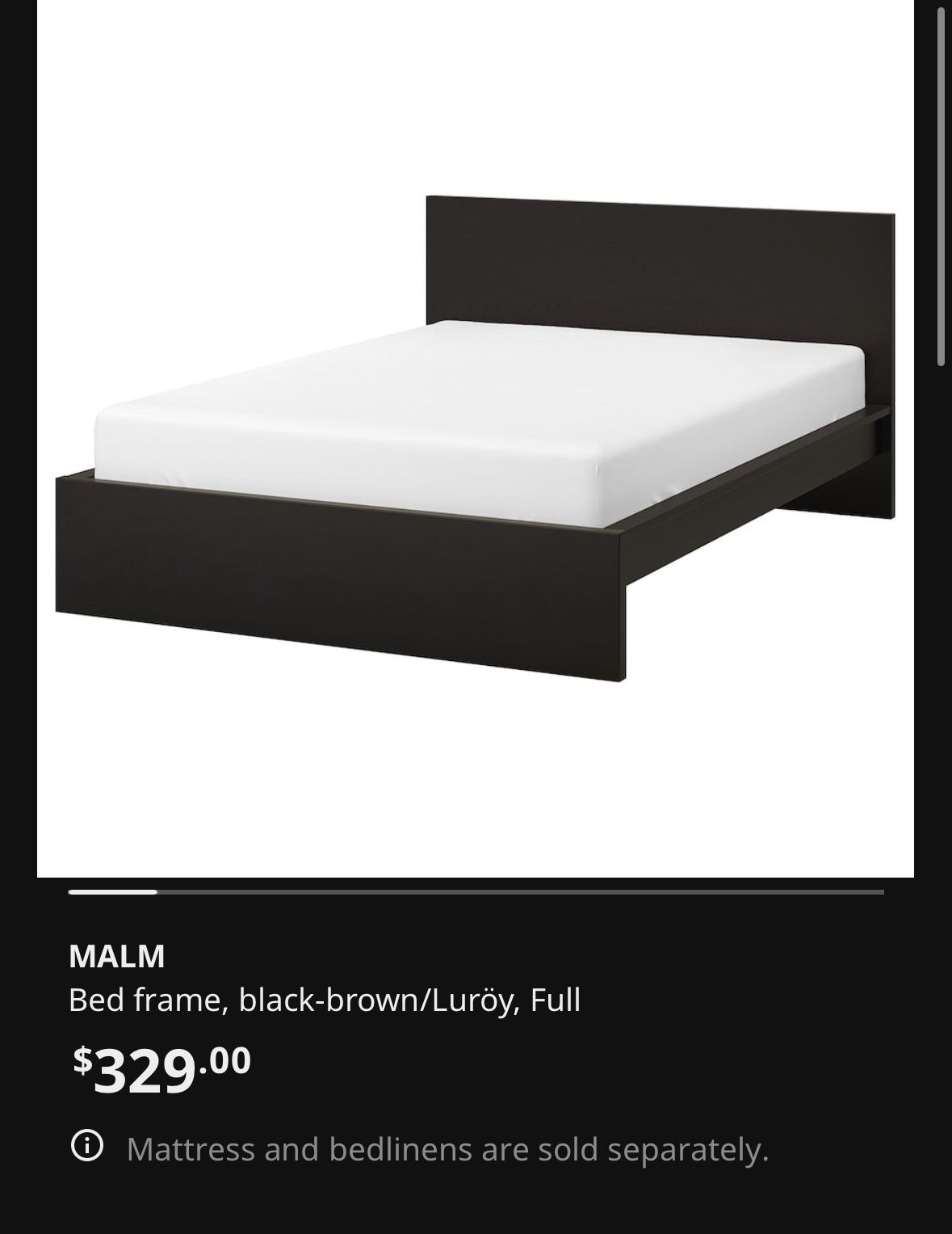 MALM IKEA Bed Frame (Full) With 2 Storage Drawers