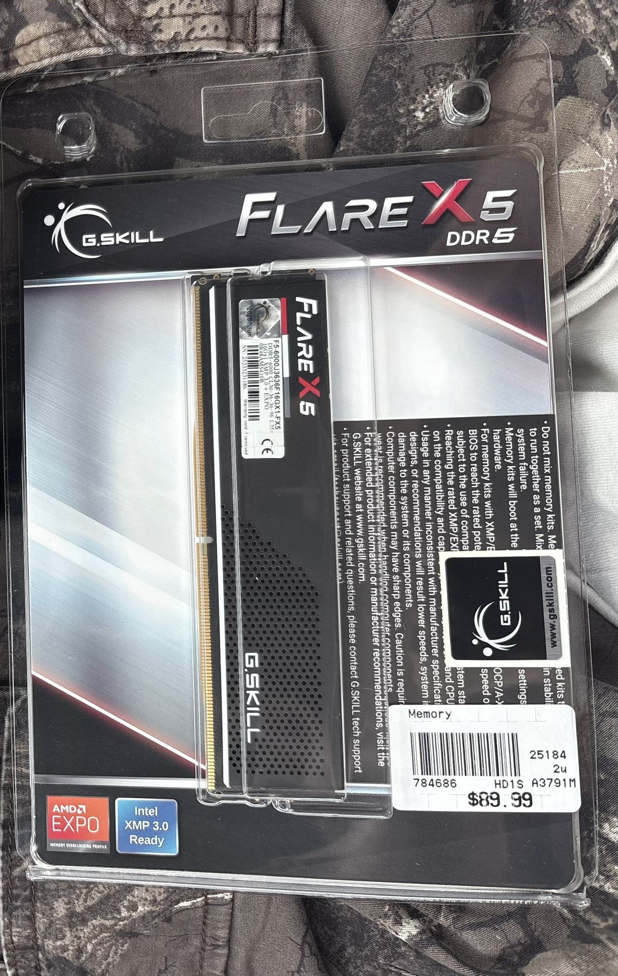 G.skill Flare X DDR5 Ram 16gbs