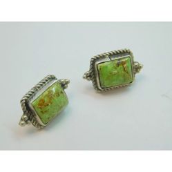 925 And Natural variscite Earrings 