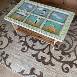 Antique Painted Window Made into Coffee Table 