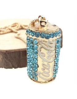 Crystal Blue Can Necklace