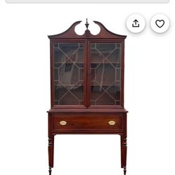 Antique 3pc 1940’s MAHOGANY Federal Style China Cabinet With Matching Buffet And Server