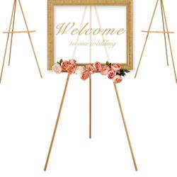 Gold Display And Sketch Wood Easel