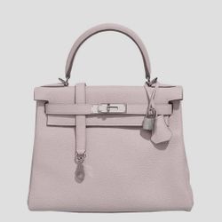 Hermes Kelly 28 togo cowhide silver buckle one-shoulder Kelly bag handbag (28)49