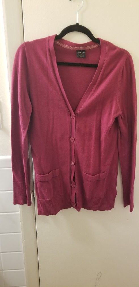 Like New Women's Maroon Cardigan Size Medium (8-10)