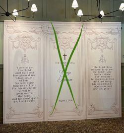 Set of 2 backdrops foamboard Christ christening decor event