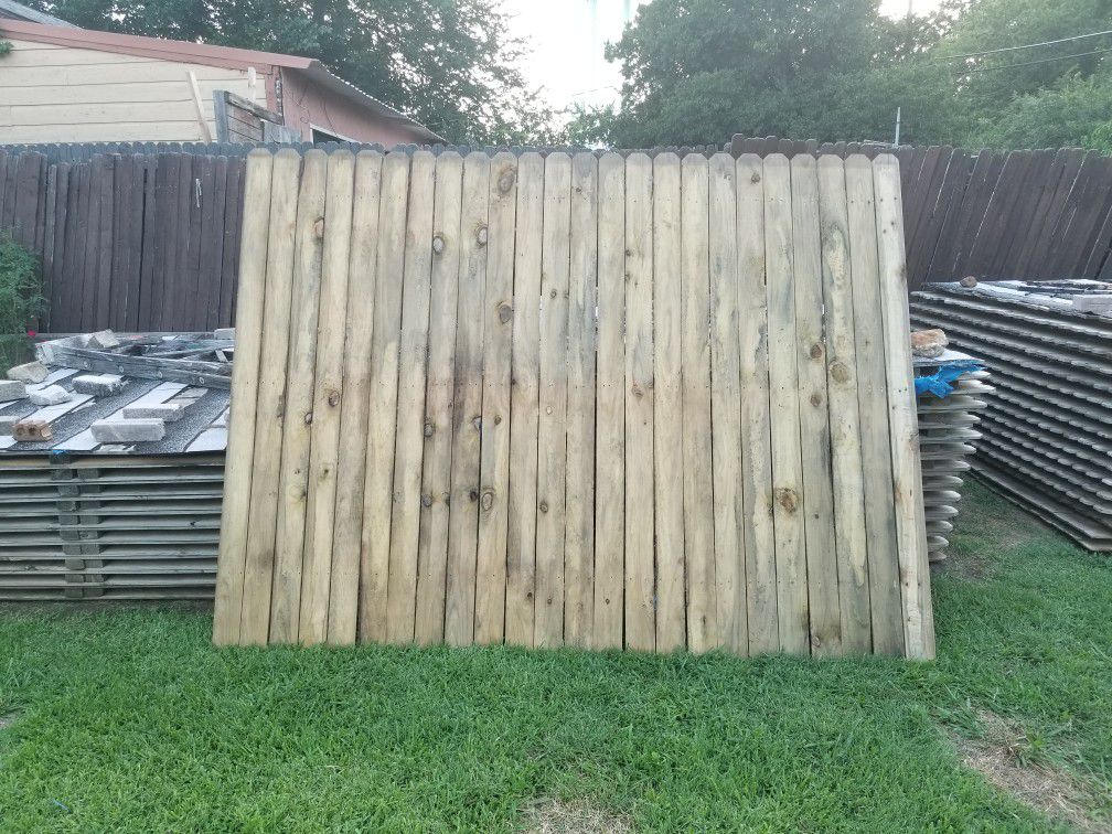 Wood fencing 6x8 panels, pressure treated against rot and insects. Only have 3 left.