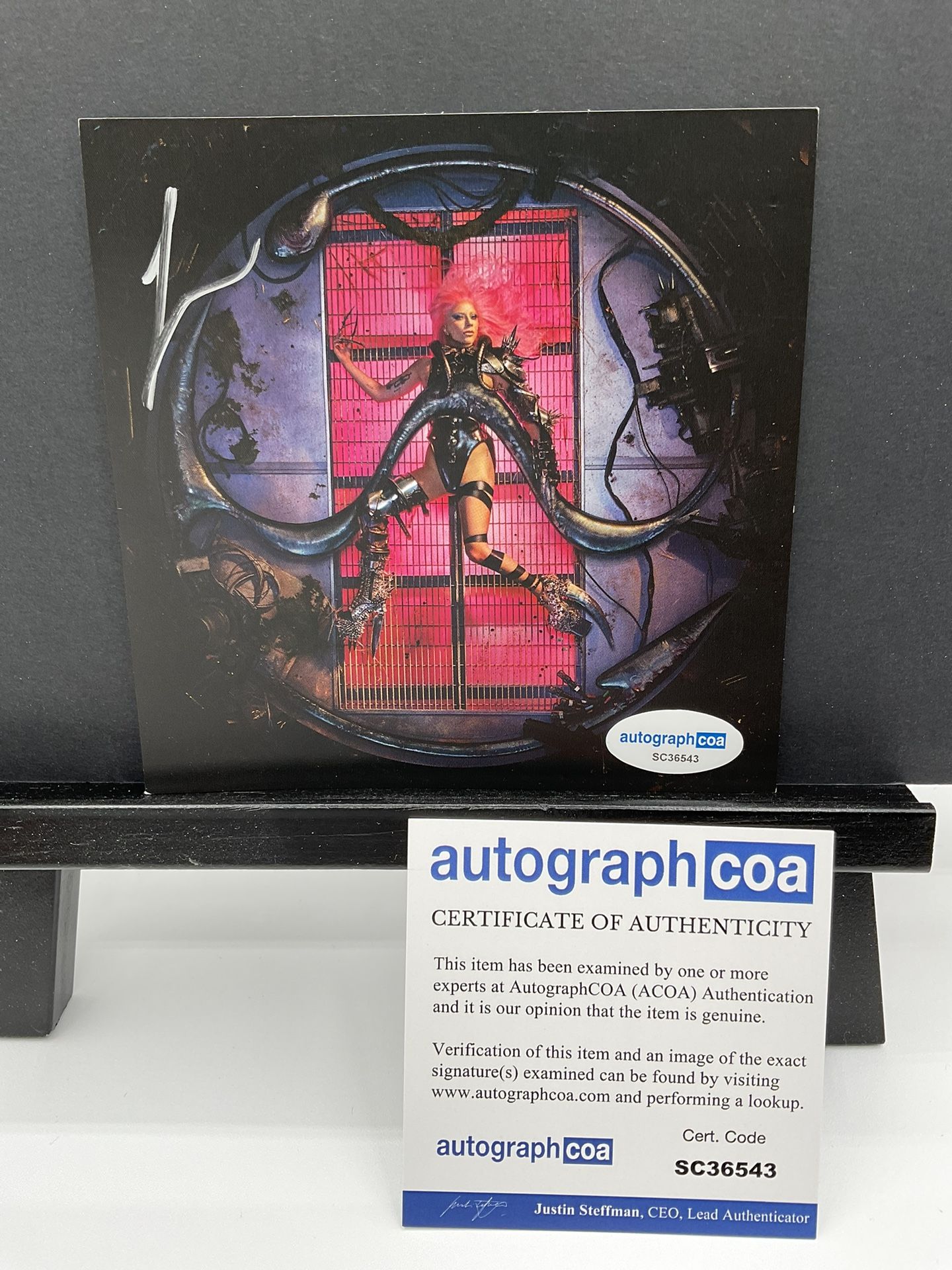 Lady Gaga Chromatica Signed CD Sleeve ACOA Autograph