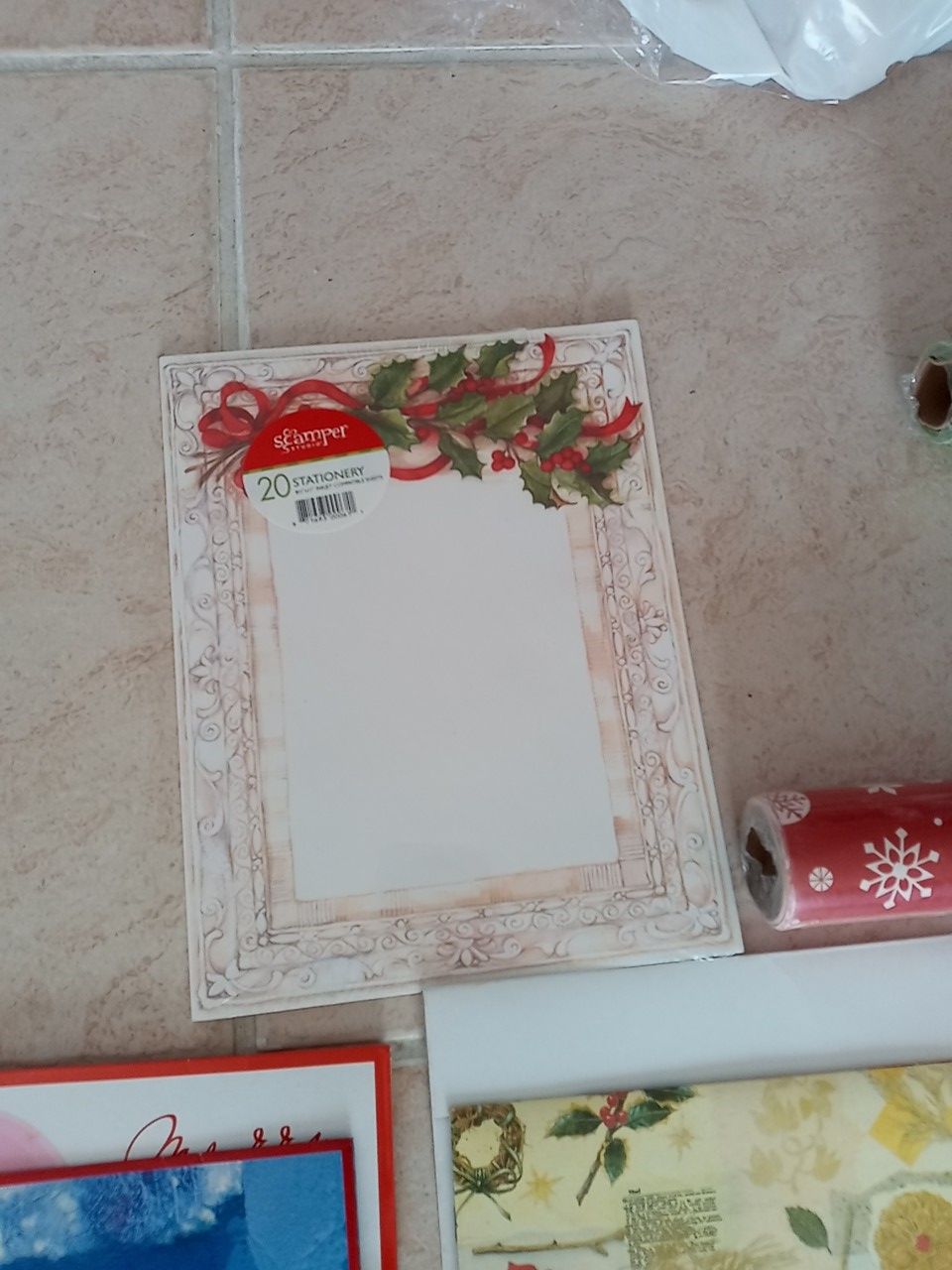 Christmas supplies - paper, stationary, boxes, bows