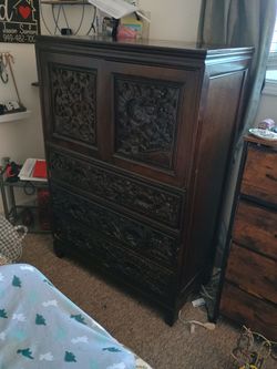 Solid wood dresser armoire