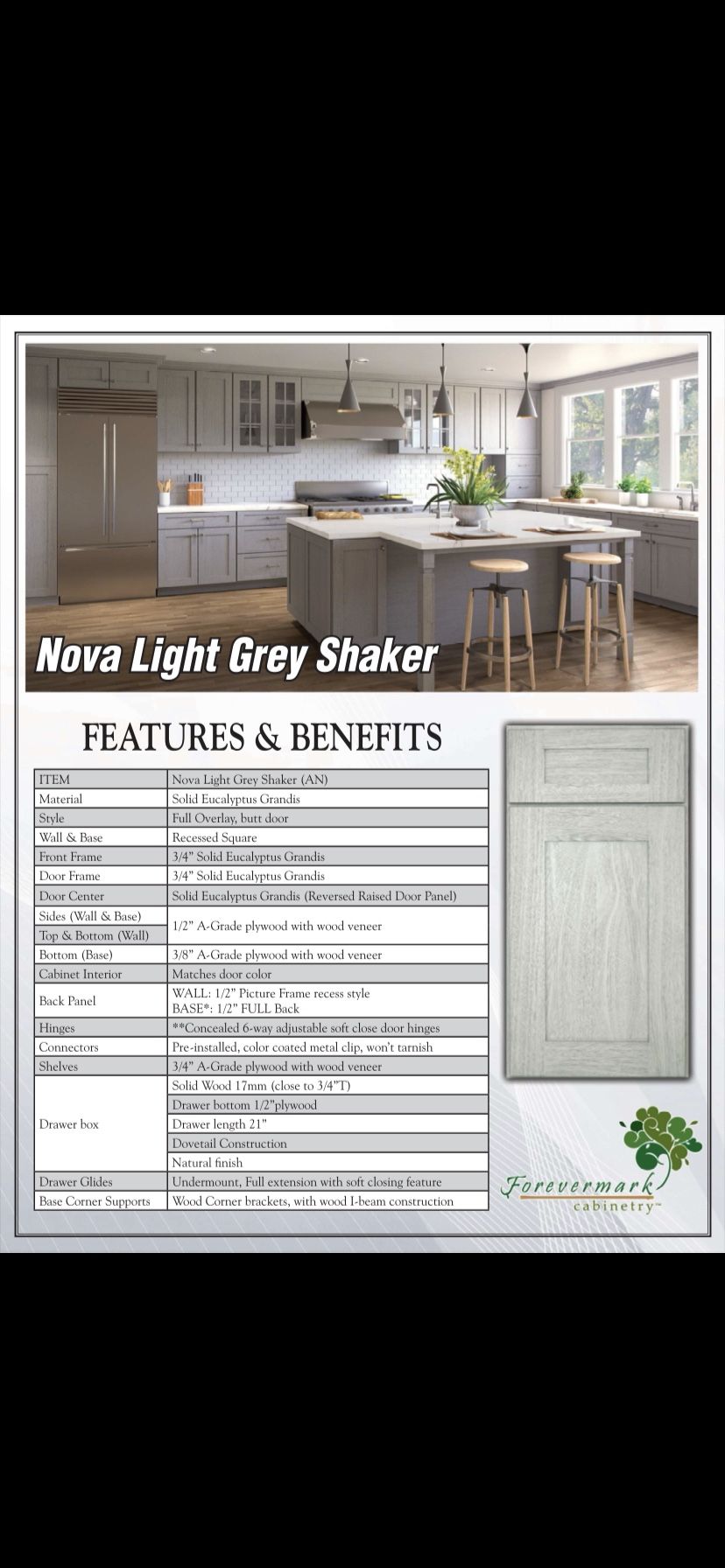 Forevermark All Wood Top Quality Kitchen Cabinets Soft Closing Dovetail Drawers