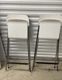 FRANKLIN Bar stool with backrest, foldable, white/white,