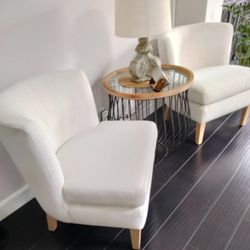 2 Each Round Back Side Chairs And More 