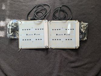 TITLE: Pair of Bloom Plus 100W LED Grow Lights w/ Hanging Ratchets & Cords