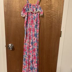 Cute Girls Jumpsuit Pink / Blue Floral