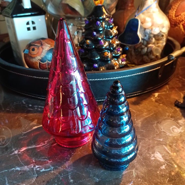 Target bullseye mini glass Christmas trees