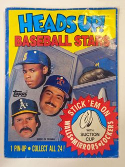 VINTAGE 1990 TOPPS . HEADS UP!  BASEBALL STARS.