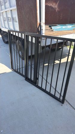 Black Metal Gate with Fence Panel