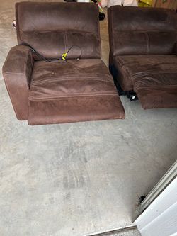 Brown couch electrical recliner