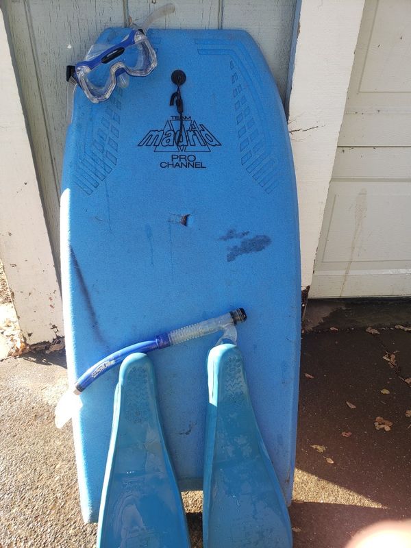 Boogie board size 7and a half to 8 swim fins mask and snorkel for Sale