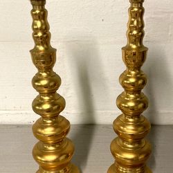 Pair of Matching Brass Candle Holders