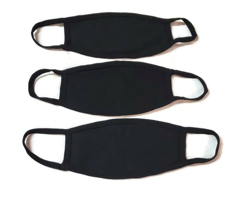 3 Pack Face Masks Reusable Washable Blk