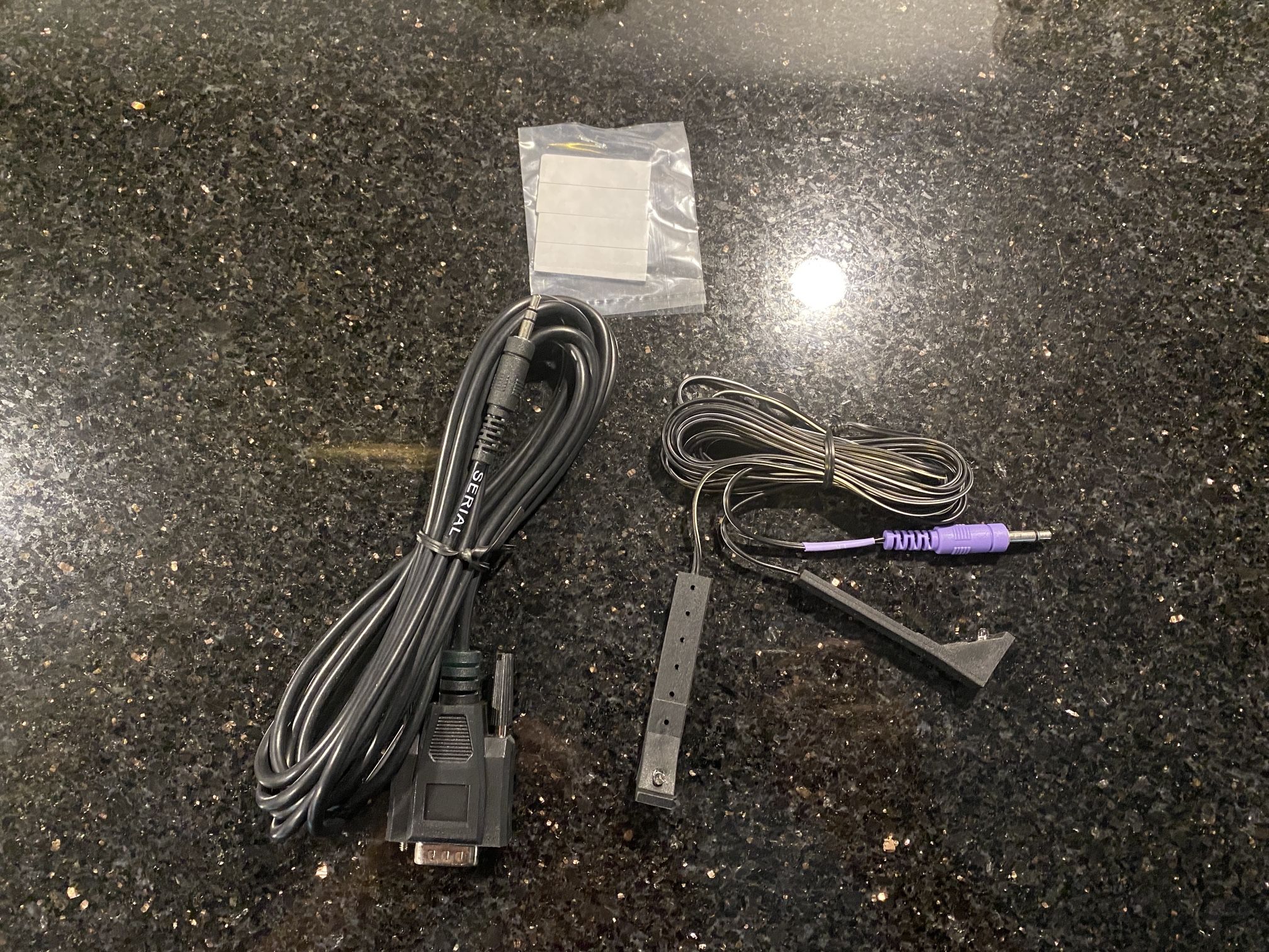 TiVo 2 Head IR Blaster Control Cable Emitter Purple Black & DB 9 to 3.5mm cable