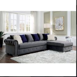 Velvet Grey Velvet Sectional