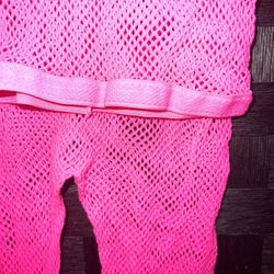 Hot Pink Fish Net Tights 