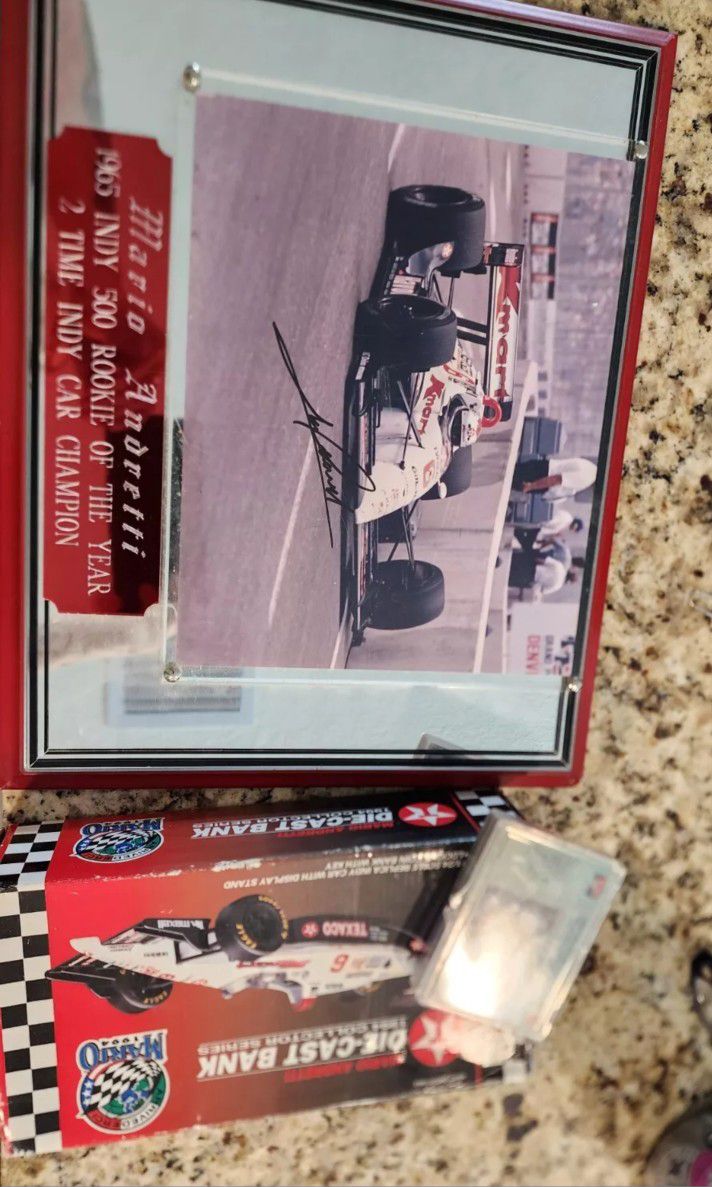Marriott ANDRETTI SIGNED MIRROR PLAQUE Cards Collectable Car