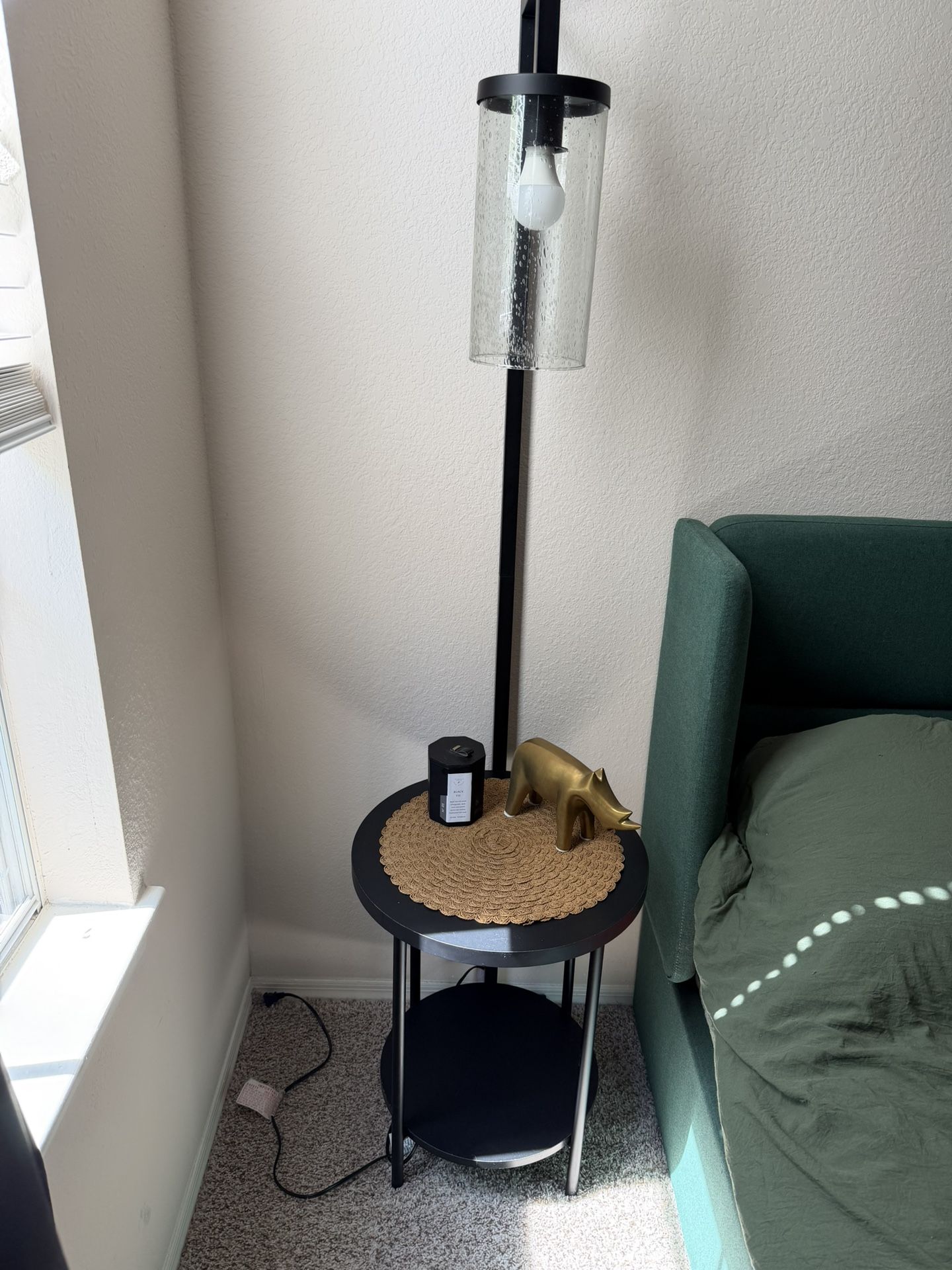 Two night stand lamps and two side tables