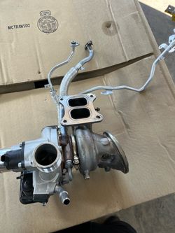 Turbocharger Assembly with Oil and Coolant Lines