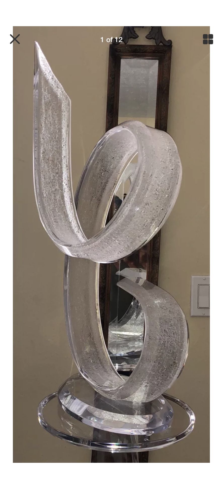 MUNIZ STUDIO MODERN ABSTRACT VAIL ACRYLIC/LUCITE SCULPTURE