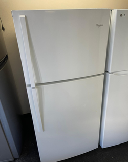 Whirlpool Top Freezer Fridge – White, Glass Shelves, Clean
