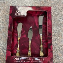 Royal Albert Old Country Roses Wedding Three Piece Cheese Set 18/10