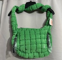 Free People Small Mini Carryall Sling Bag Quilted Carryall KELLY GREEN