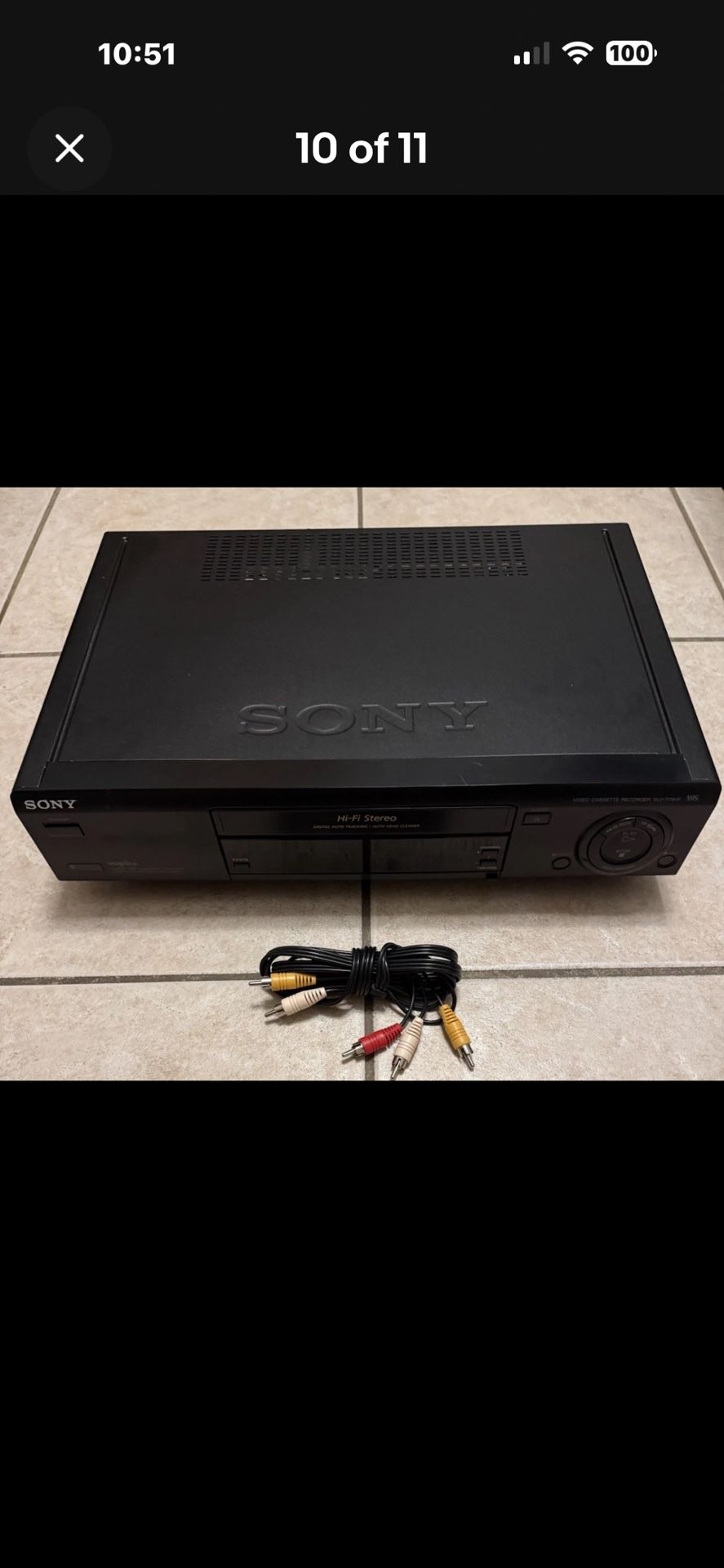 Sony SLV-775HF Video Cassette Recorder VCR VHS Player Tested W/RCA’s No Remote