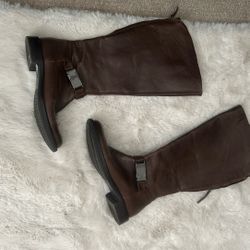 Women’s Brown Leather ECCO Boots. Size 38 71/2-8 Like New 
