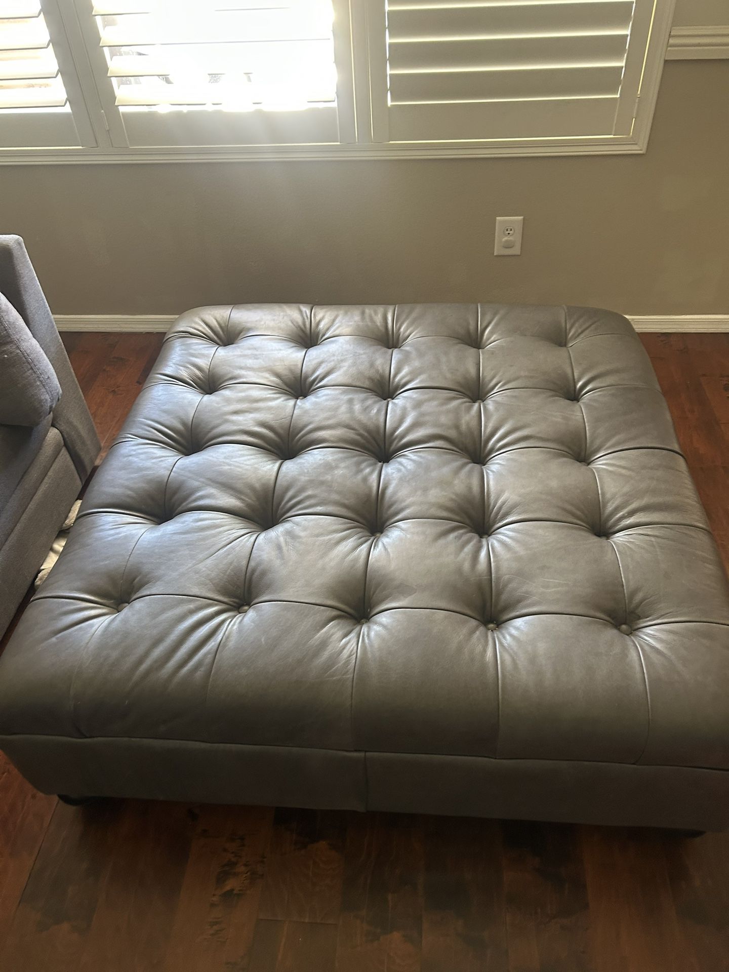 Grey Oversized Ottoman