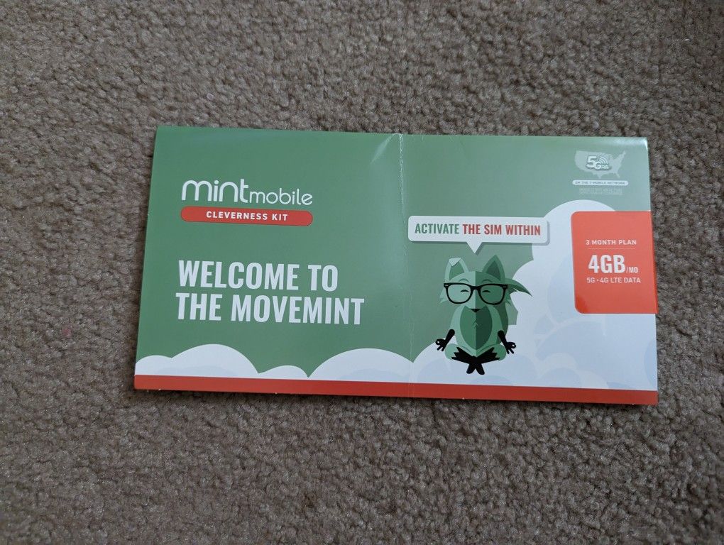 3 month 4. Gigabyte mint mobile SIM card