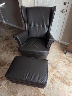 Ikea Wingback Armchair and Ottoman