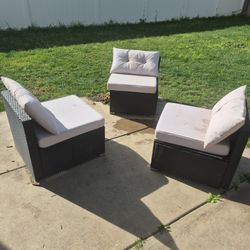Wicker 3 Piece Yard Chair Set