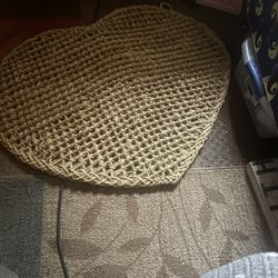 A Heart Rug Outside