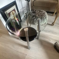 Glass Round End Table 