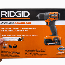 RIDGID 18V SubCompact Brushless 1/2 in Drill/Driver Kit