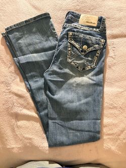 Grace in LA Embroidered Flap Pocket Jeans size 27